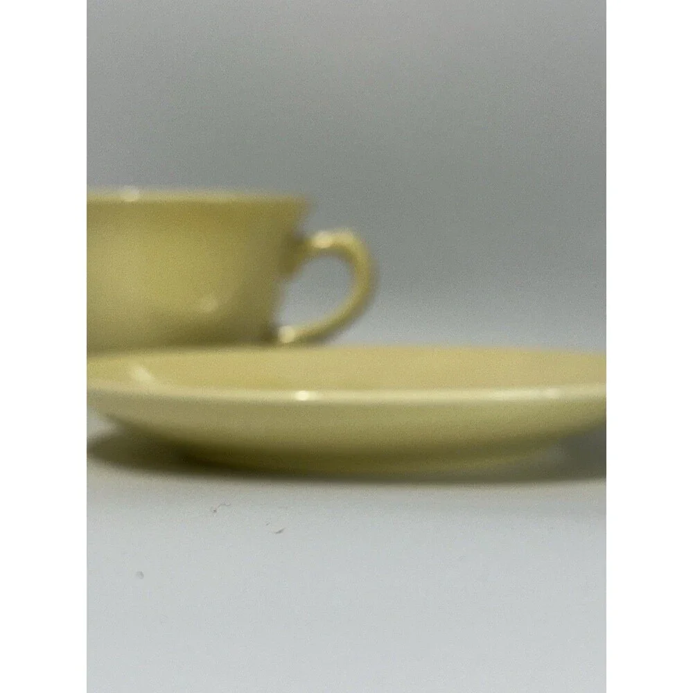 VTG LuRay Pastels TS&T Footed Cup & Saucer Set - Pastel Yellow